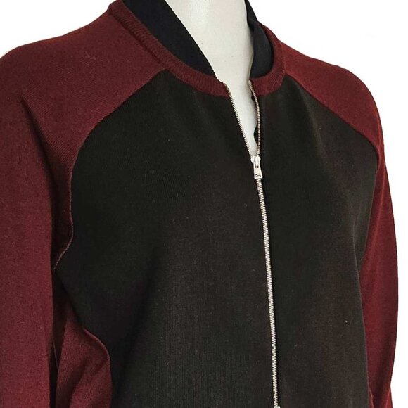 MARNI BURGUNDY/BLACK KNIT BOMBER JACKET (40) - Picture 9 of 9